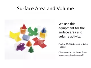 Surface Area and Volume