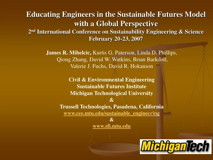 educating engineers in the sustainable futures