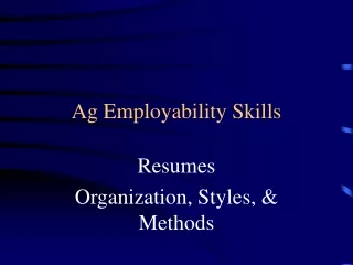 Ag Employability Skills