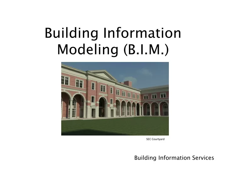 building information modeling b i m
