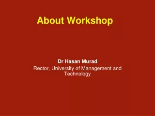 About Workshop