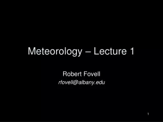 Meteorology – Lecture 1