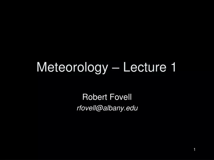 meteorology lecture 1