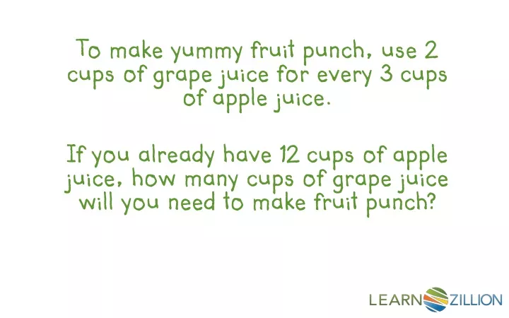 to make yummy fruit punch use 2 cups of grape