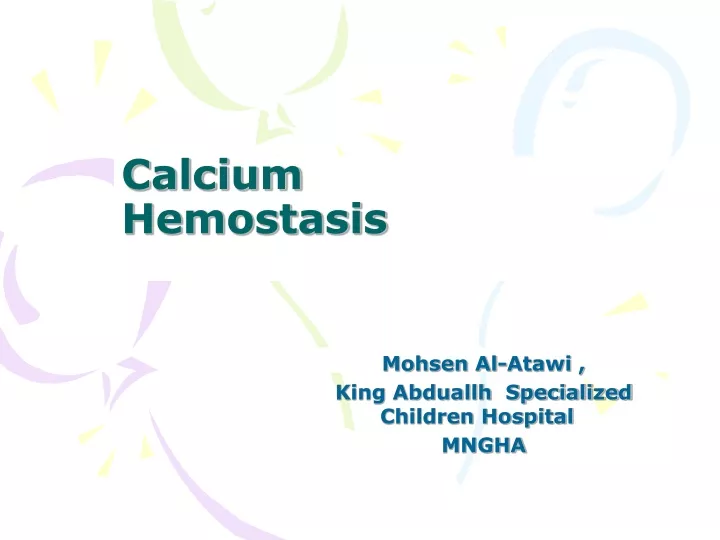 calcium hemostasis