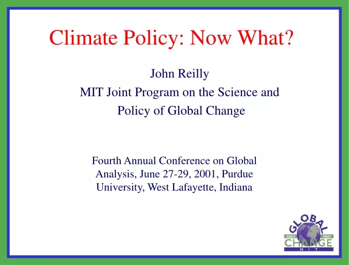 climate policy now what