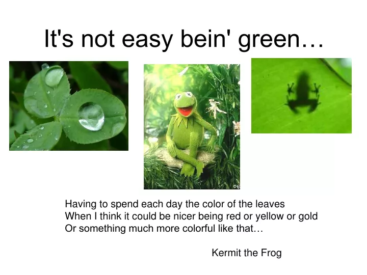 it s not easy bein green