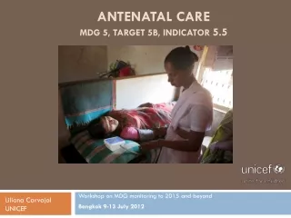 Antenatal care MDG 5, Target 5b, Indicator  5.5