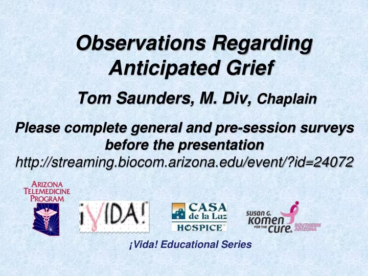 observations regarding anticipated grief