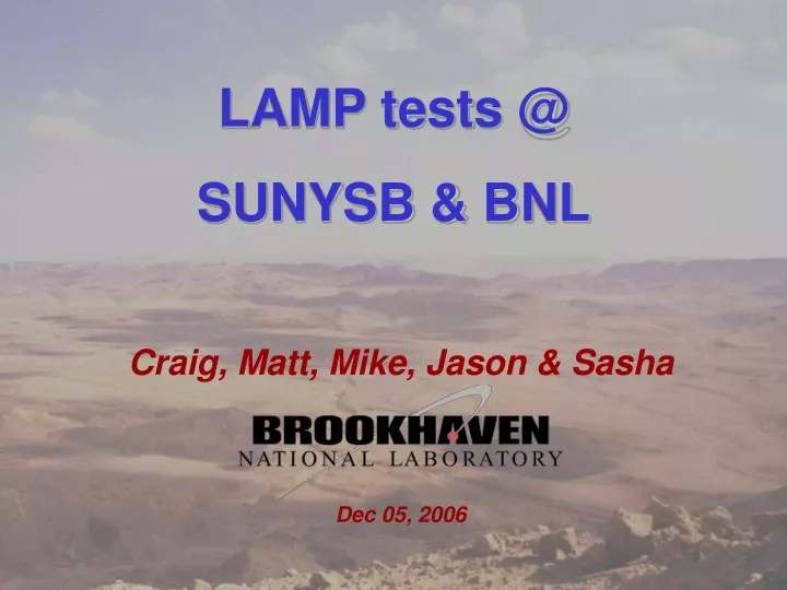 lamp tests @ sunysb bnl