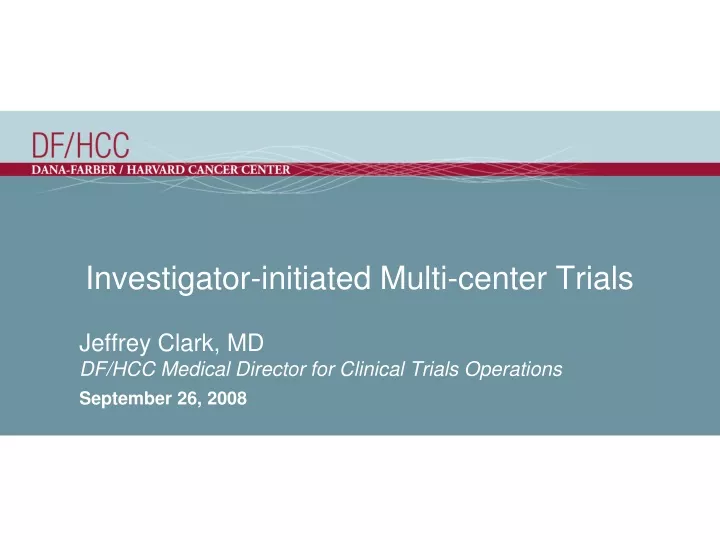investigator initiated multi center trials