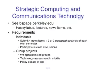 Strategic Computing and Communications Technolgy