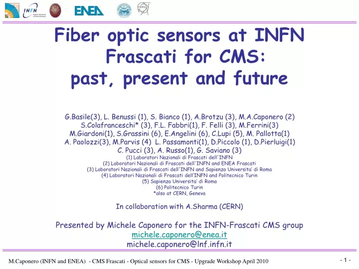 fiber optic sensors at infn frascati for cms past