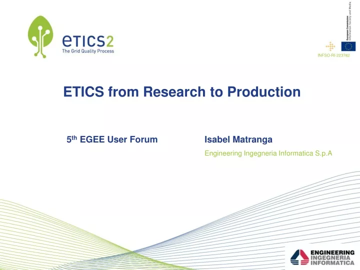 etics from research to production
