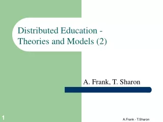 Distributed Education - Theories and Models (2)