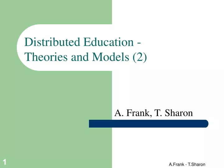 distributed education theories and models 2