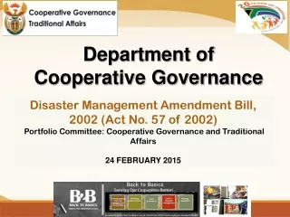 Department of  Cooperative  Governance