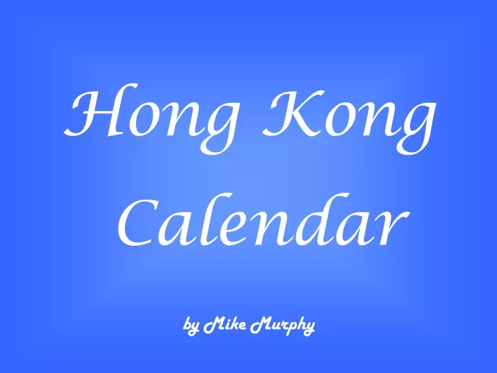 hong kong calendar