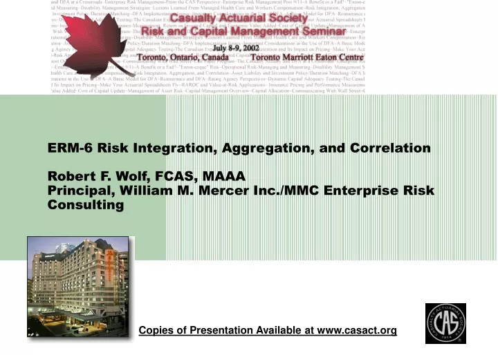 erm 6 risk integration aggregation