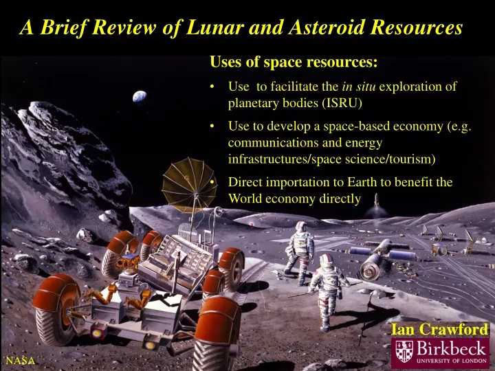 a brief review of lunar and asteroid resources