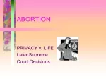 Abortion Rights and Privacy in Supreme Court Decisions - slide 1