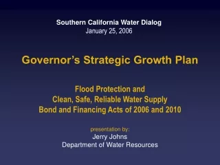 Governor’s Strategic Growth Plan