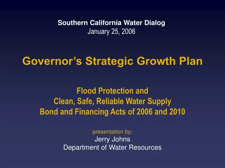 southern california water dialog january 25 2006