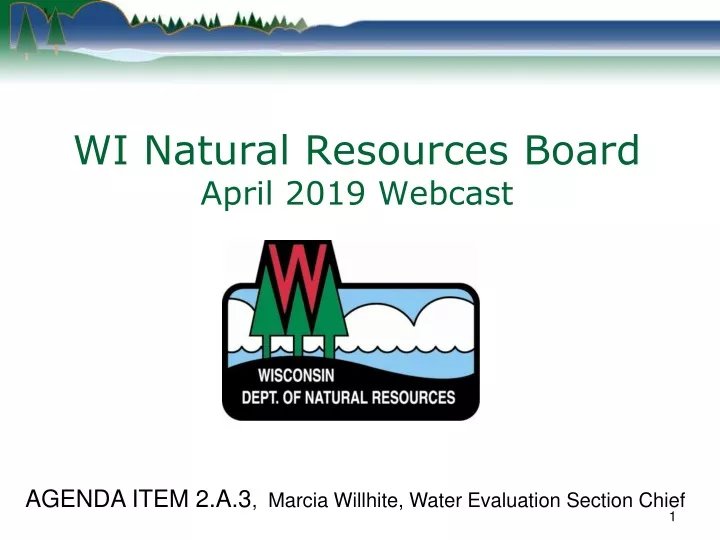 wi natural resources board april 2019 webcast