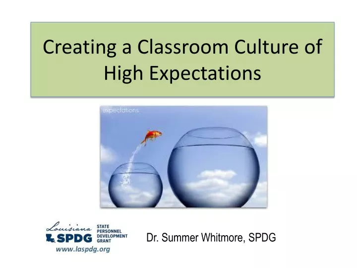 creating a classroom culture of high expectations