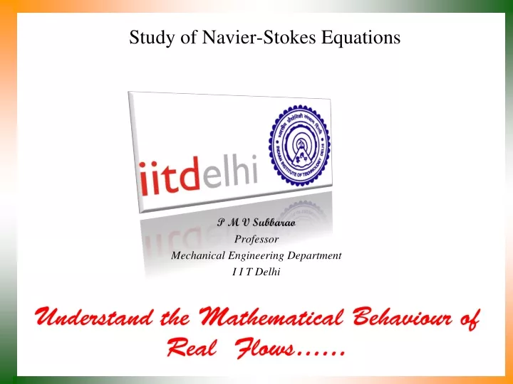 study of navier stokes equations