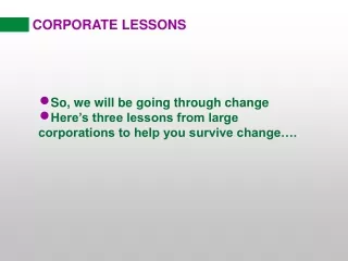 CORPORATE LESSONS