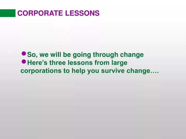 corporate lessons