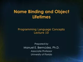 Name Binding and Object Lifetimes