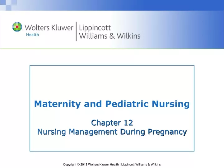 chapter 12 nursing management during pregnancy
