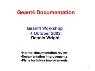 Geant4 Documentation
