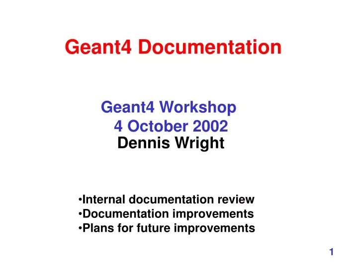 geant4 documentation