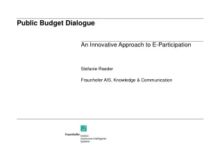 Public Budget Dialogue