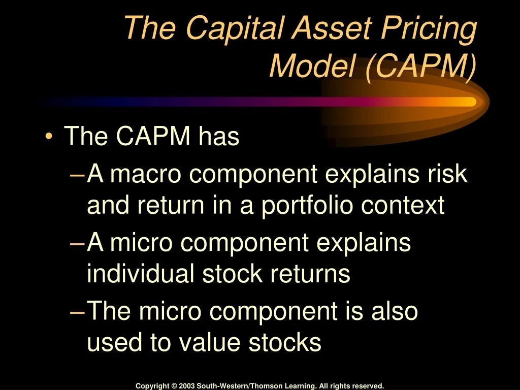 PPT - The Capital Asset Pricing Model (CAPM) PowerPoint Presentation ...