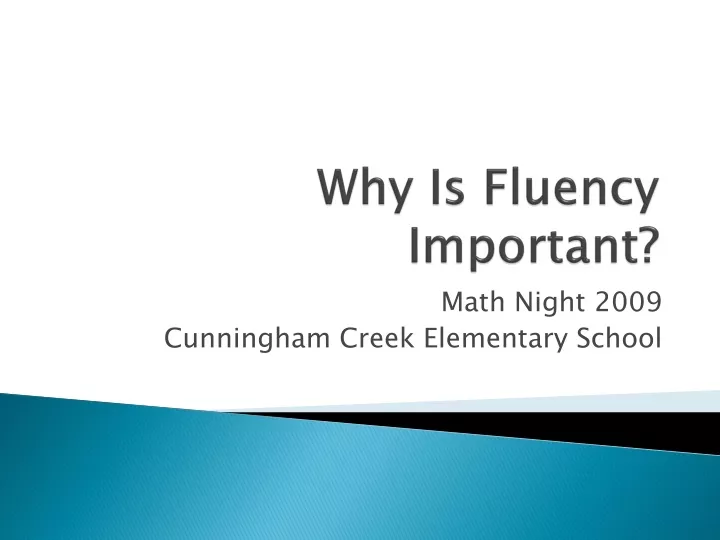 why is fluency important