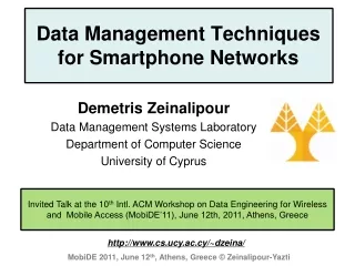 Data Management Techniques for Smartphone Networks