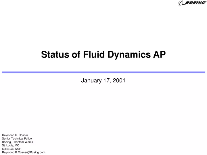 status of fluid dynamics ap