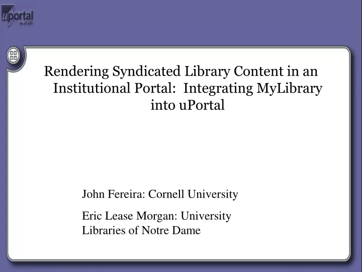 rendering syndicated library content
