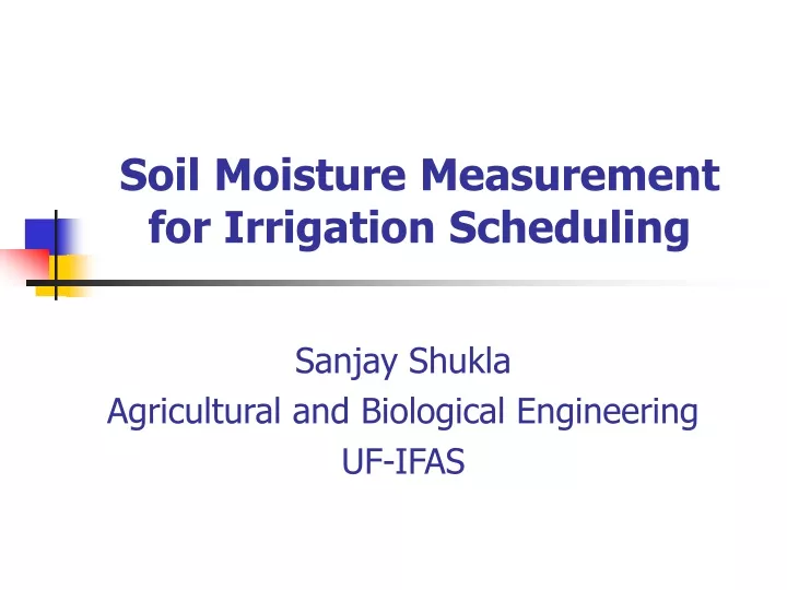 soil moisture measurement for irrigation scheduling