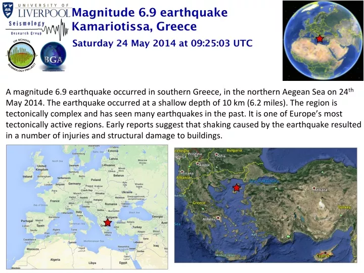 magnitude 6 9 earthquake kamariotissa greece