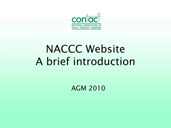 naccc website a brief introduction