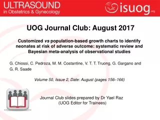 UOG Journal Club: August 2017