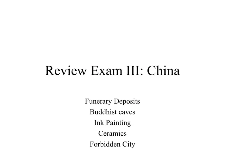 review exam iii china
