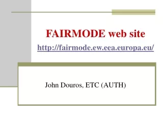 FAIRMODE web site fairmode.ew.eea.europa.eu/