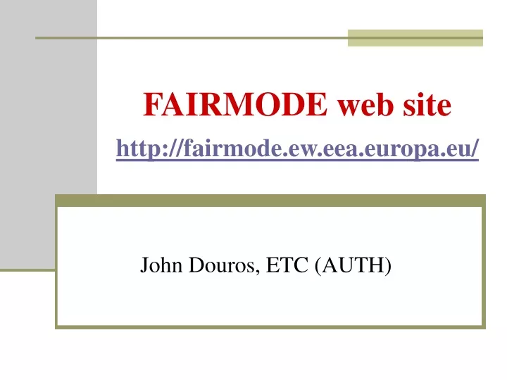 fairmode web site http fairmode ew eea europa eu