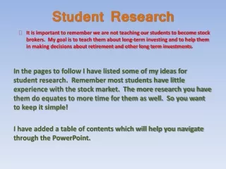 Student Research